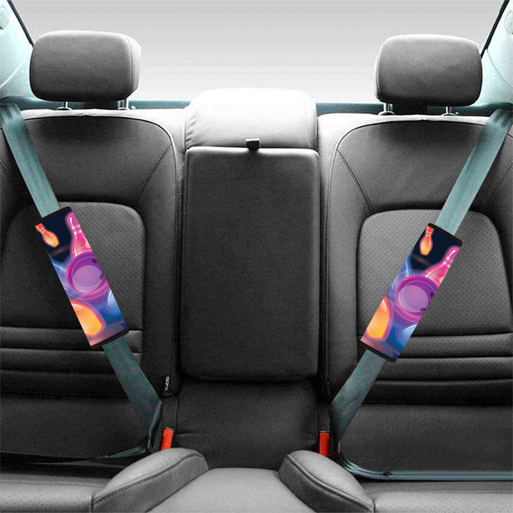 Light Up Bowling Pins Print Car Seat Belt Covers