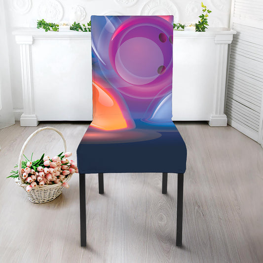 Light Up Bowling Pins Print Dining Chair Slipcover