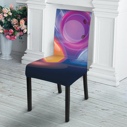 Light Up Bowling Pins Print Dining Chair Slipcover