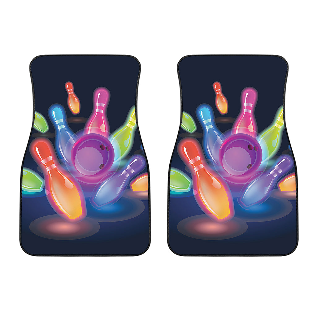 Light Up Bowling Pins Print Front Car Floor Mats