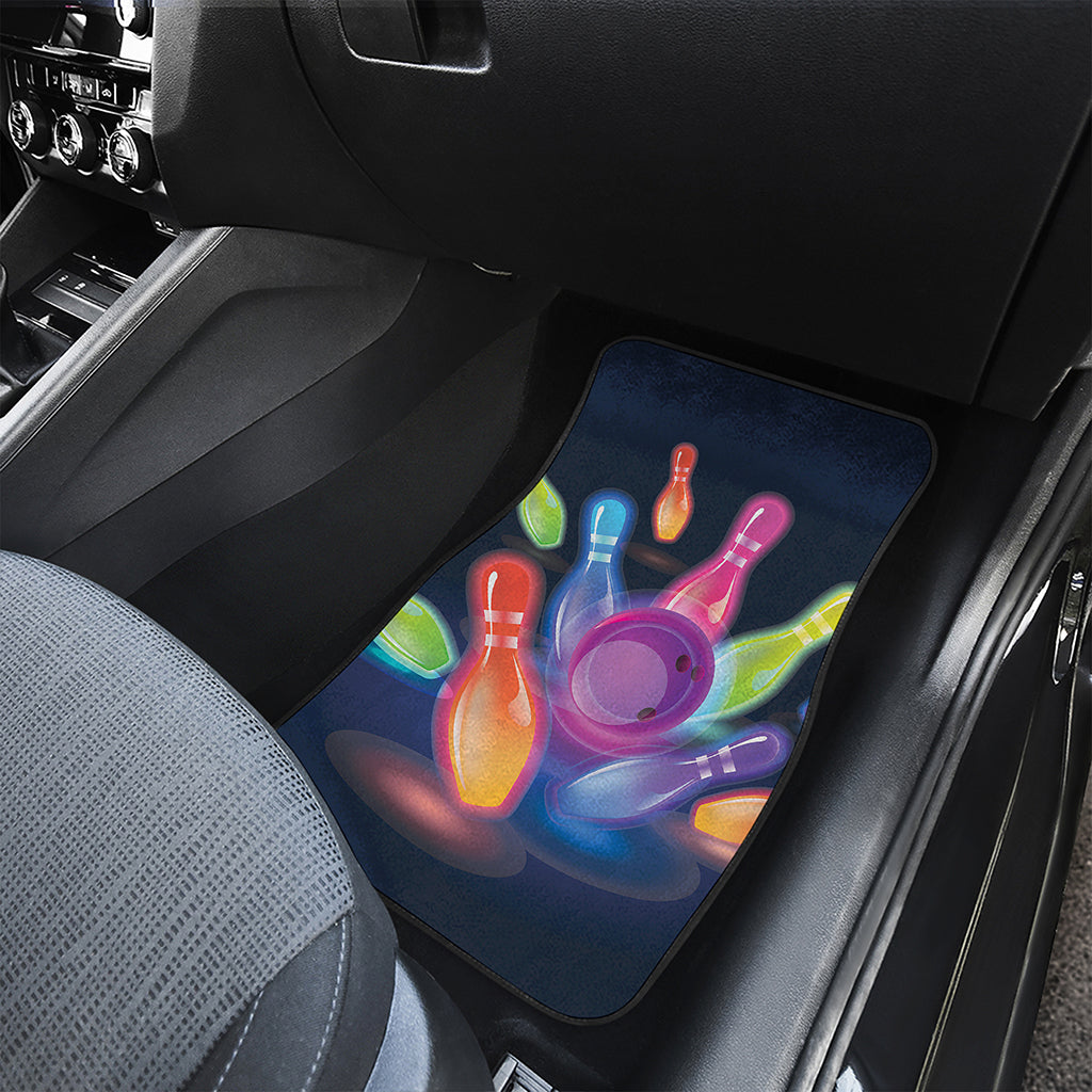 Light Up Bowling Pins Print Front Car Floor Mats