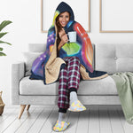 Light Up Bowling Pins Print Hooded Blanket