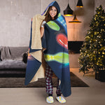 Light Up Bowling Pins Print Hooded Blanket