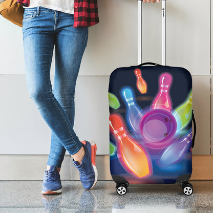 Light Up Bowling Pins Print Luggage Cover