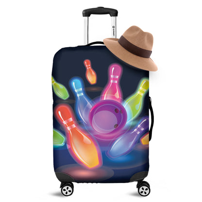 Light Up Bowling Pins Print Luggage Cover