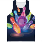 Light Up Bowling Pins Print Men's Tank Top