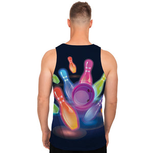 Light Up Bowling Pins Print Men's Tank Top