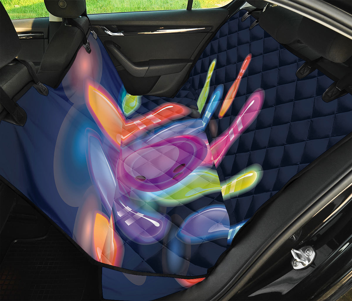 Light Up Bowling Pins Print Pet Car Back Seat Cover