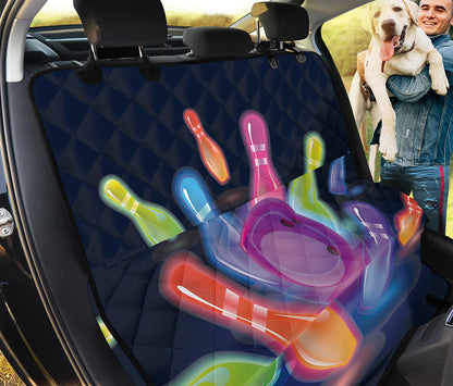 Light Up Bowling Pins Print Pet Car Back Seat Cover