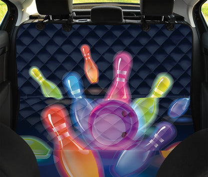 Light Up Bowling Pins Print Pet Car Back Seat Cover