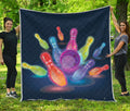 Light Up Bowling Pins Print Quilt