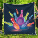 Light Up Bowling Pins Print Quilt