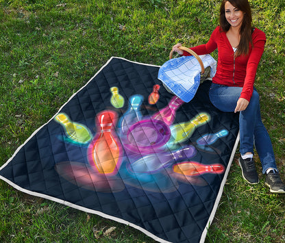 Light Up Bowling Pins Print Quilt