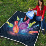 Light Up Bowling Pins Print Quilt