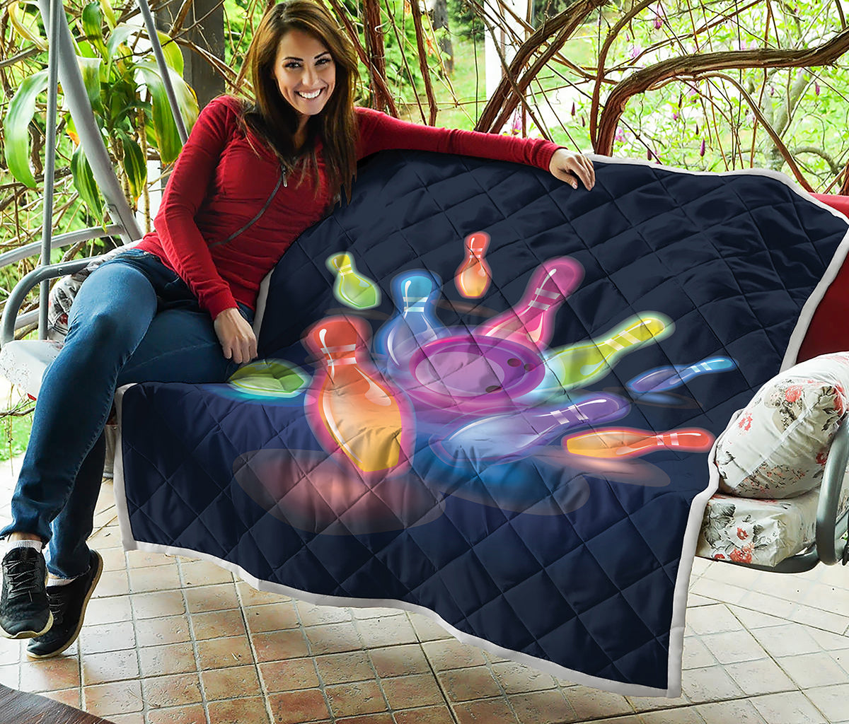 Light Up Bowling Pins Print Quilt
