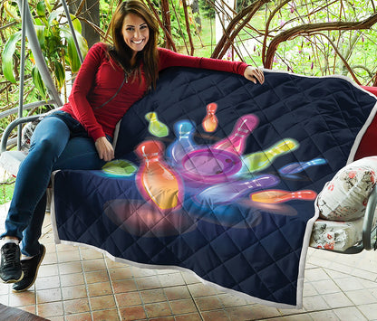Light Up Bowling Pins Print Quilt