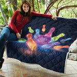 Light Up Bowling Pins Print Quilt