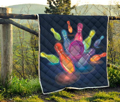Light Up Bowling Pins Print Quilt