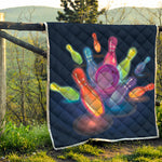 Light Up Bowling Pins Print Quilt
