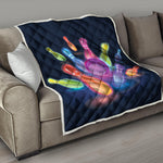 Light Up Bowling Pins Print Quilt