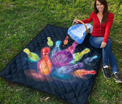 Light Up Bowling Pins Print Quilt