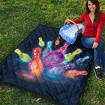 Light Up Bowling Pins Print Quilt