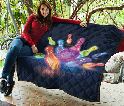 Light Up Bowling Pins Print Quilt