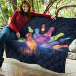 Light Up Bowling Pins Print Quilt