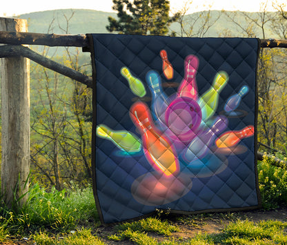 Light Up Bowling Pins Print Quilt