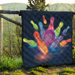 Light Up Bowling Pins Print Quilt