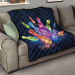 Light Up Bowling Pins Print Quilt
