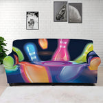 Light Up Bowling Pins Print Sofa Cover