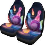 Light Up Bowling Pins Print Universal Fit Car Seat Covers