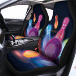 Light Up Bowling Pins Print Universal Fit Car Seat Covers