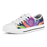 Light Up Bowling Pins Print White Low Top Shoes