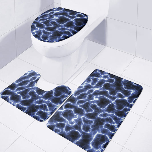Lightning Chain Print 3 Piece Bath Mat Set