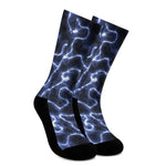 Lightning Chain Print Crew Socks