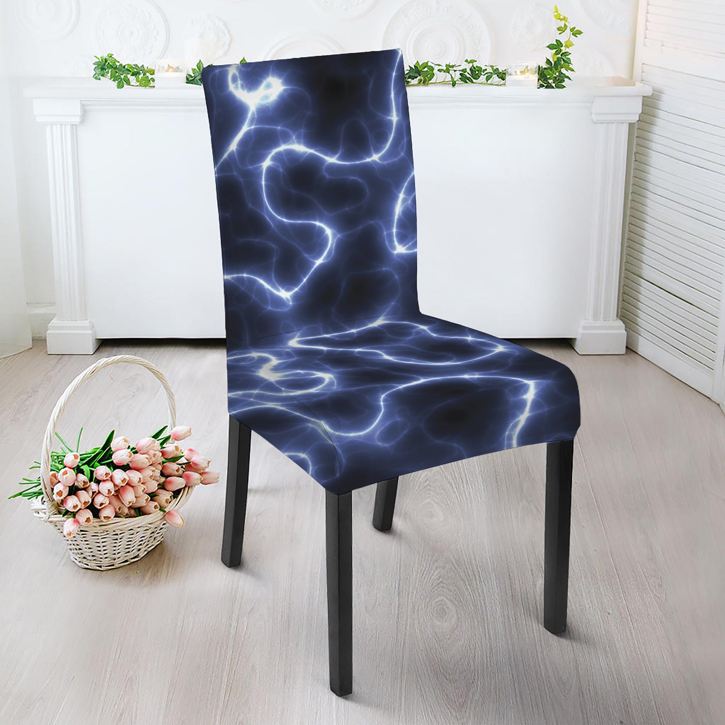 Lightning Chain Print Dining Chair Slipcover