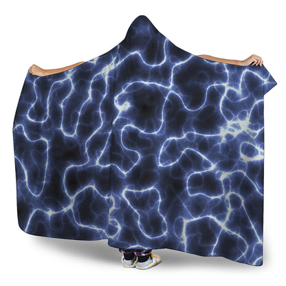 Lightning Chain Print Hooded Blanket