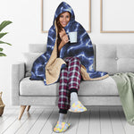 Lightning Chain Print Hooded Blanket