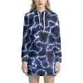 Lightning Chain Print Pullover Hoodie Dress