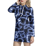 Lightning Chain Print Hoodie Dress