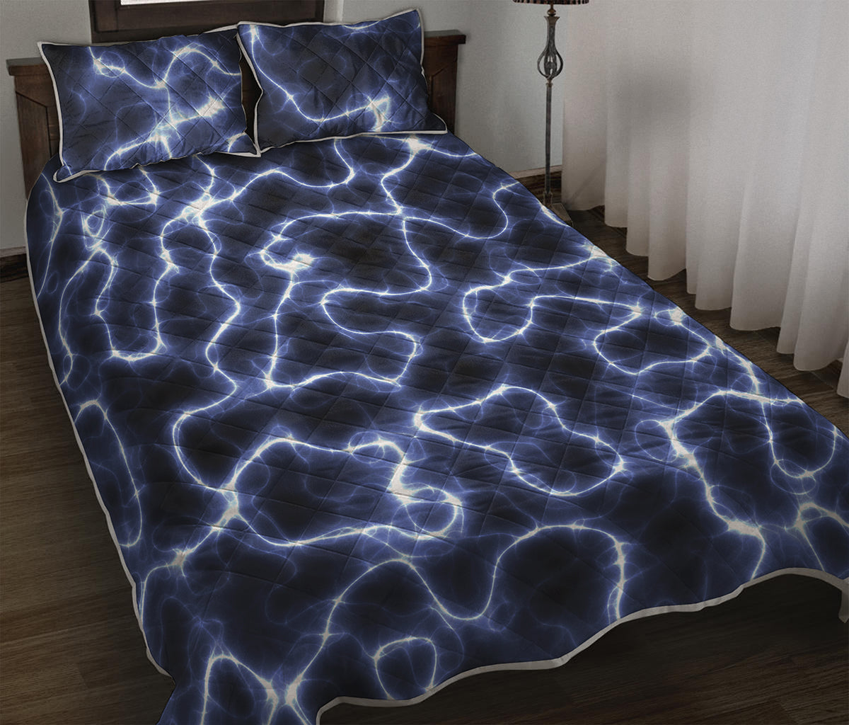 Lightning Chain Print Quilt Bed Set