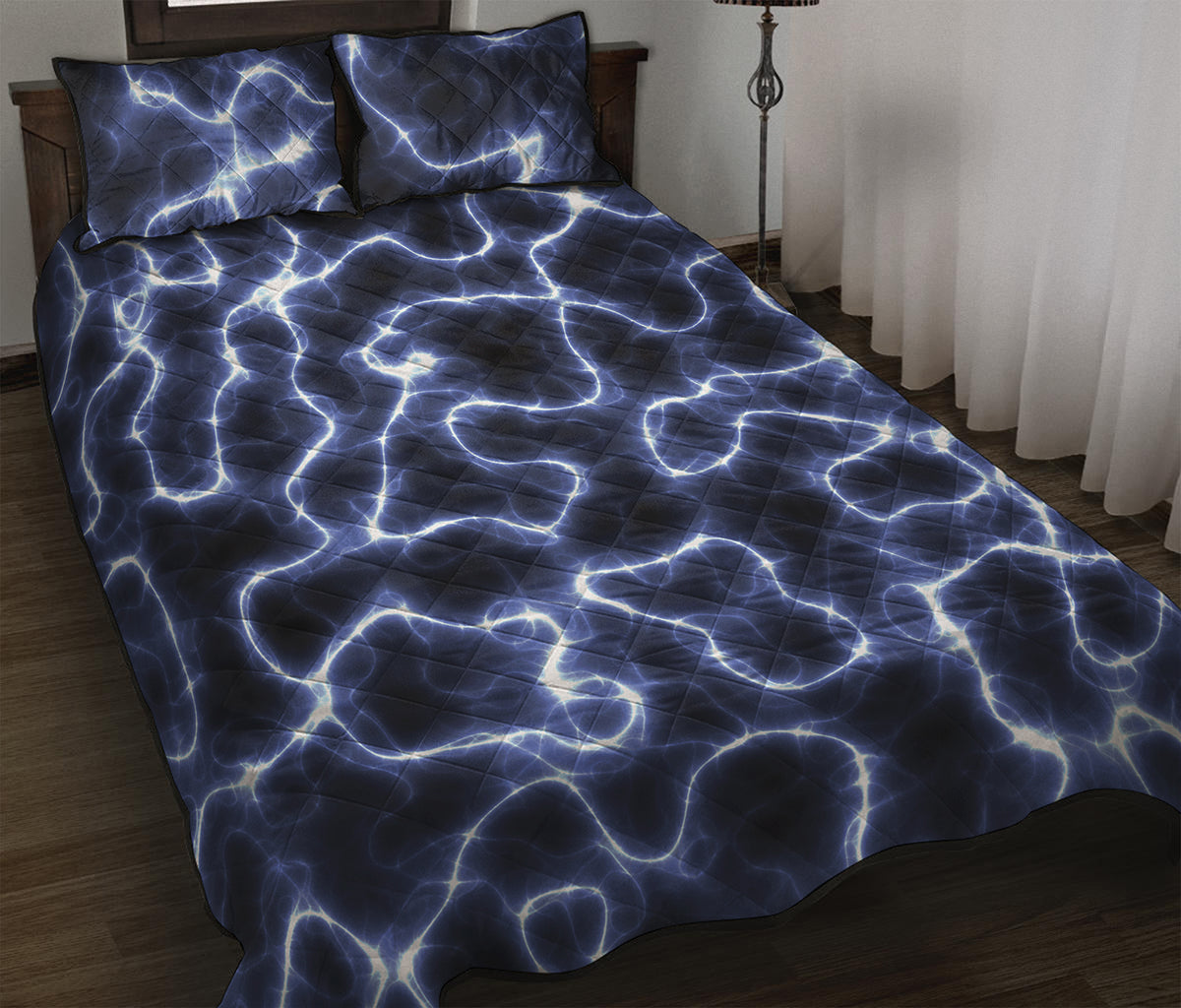 Lightning Chain Print Quilt Bed Set