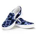 Lightning Chain Print White Slip On Sneakers