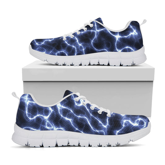 Lightning Chain Print White Sneakers