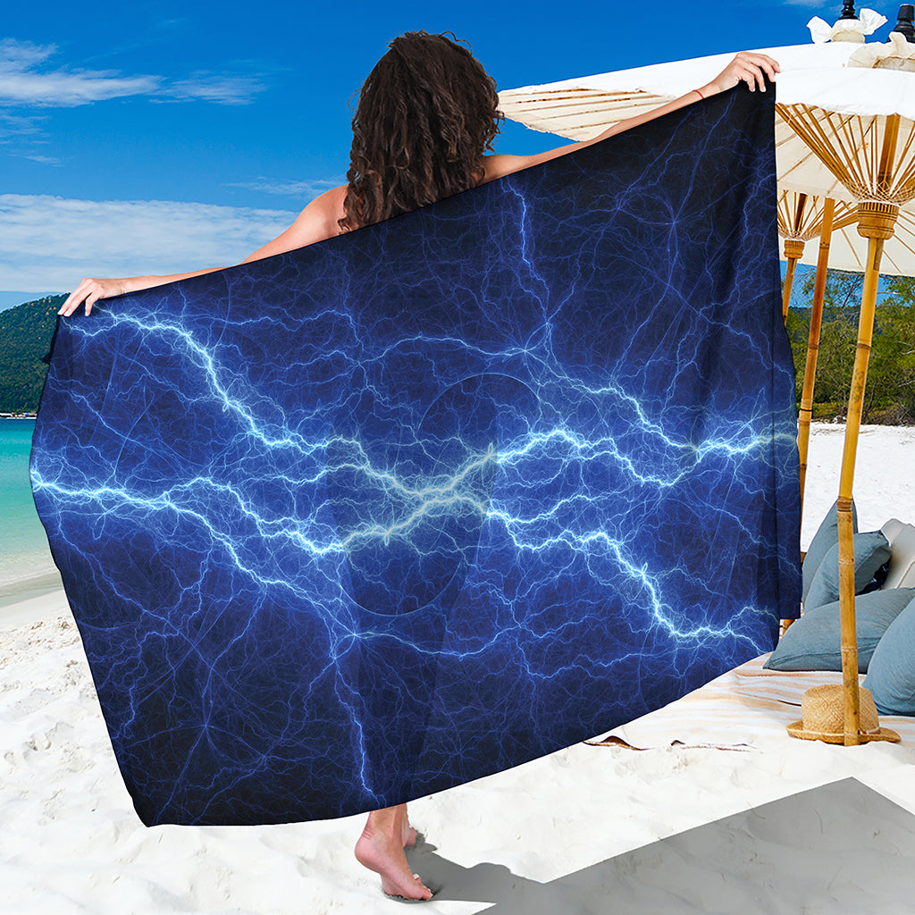 Lightning Plasma Print Beach Sarong Wrap