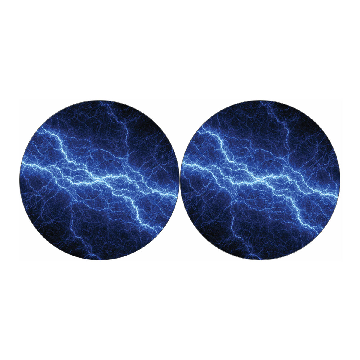 Lightning Plasma Print Car Coasters