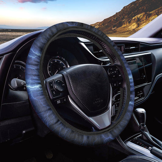 Lightning Plasma Print Car Steering Wheel Cover