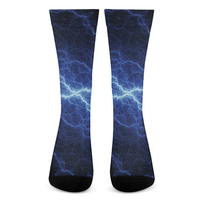 Lightning Plasma Print Crew Socks